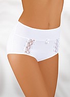 Classic briefs, cotton, floral lace, slightly higher waist, S to 4XL